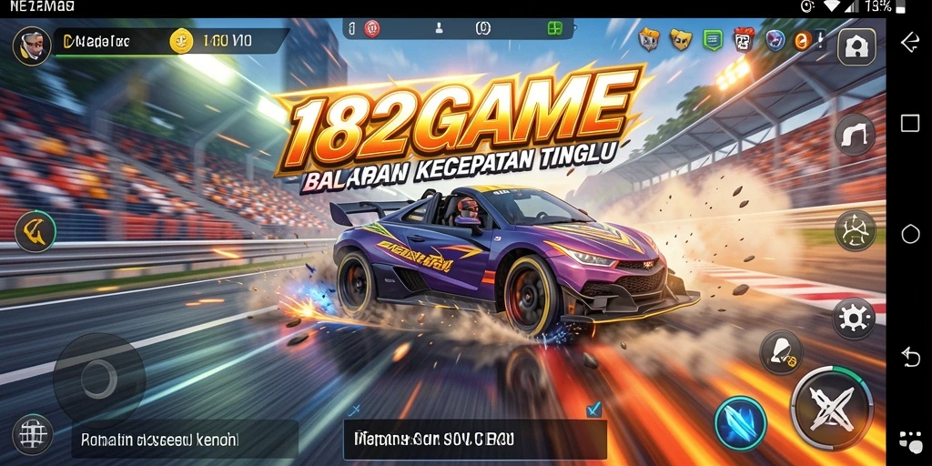 Tampilan gameplay yang memukau dalam balapan mendebarkan 182GAME.
