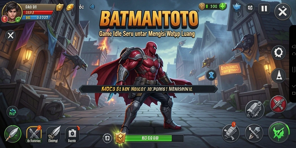 Tampilan gameplay BATMANTOTO dengan berbagai karakter idle yang unik.