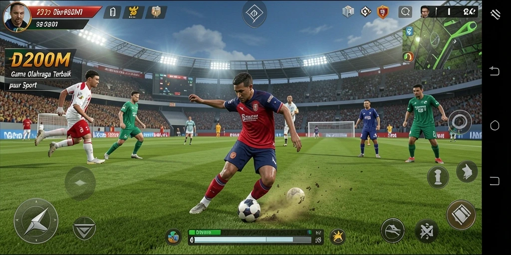 Tampilan gameplay D200M yang menarik dengan aksi olahraga yang mendebarkan.
