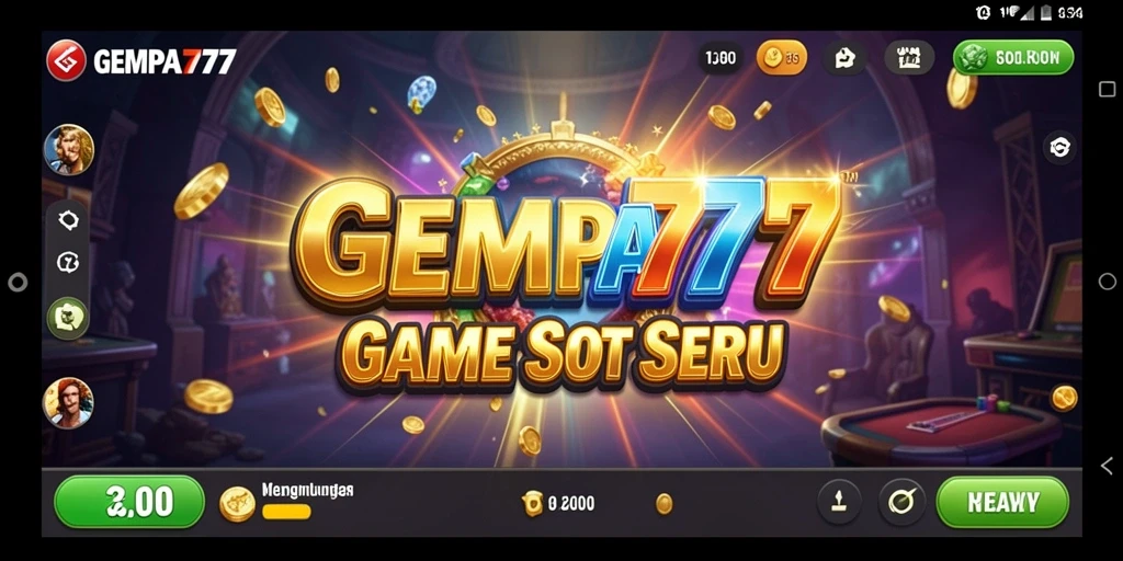 Tampilan gameplay utama <strong>GEMPA777</strong> yang menarik dan penuh warna.